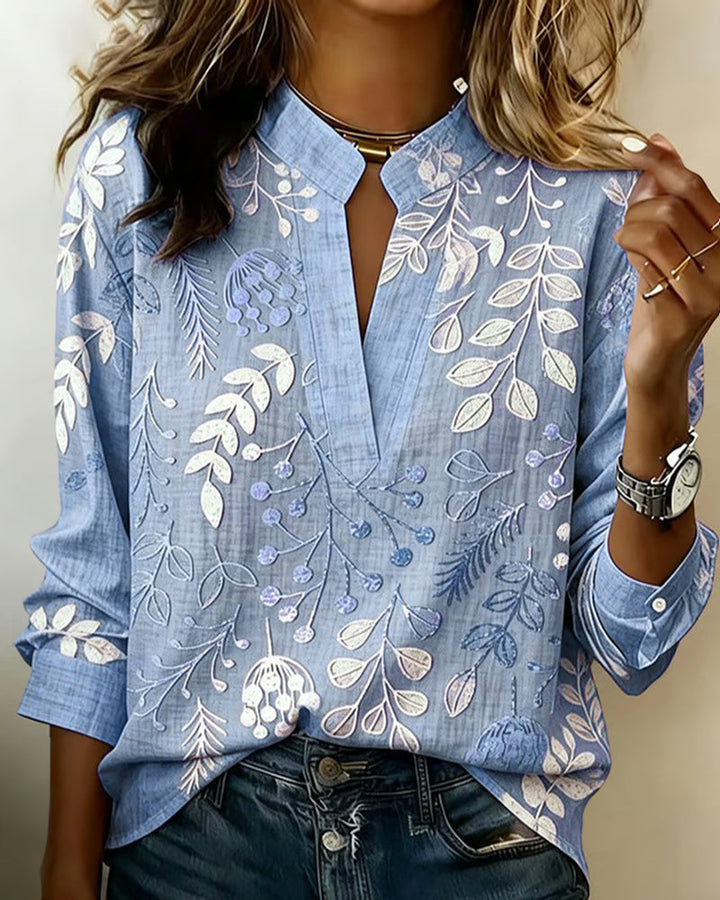 Lillian | Floral V-Neck Blouse for Effortless Everyday Style