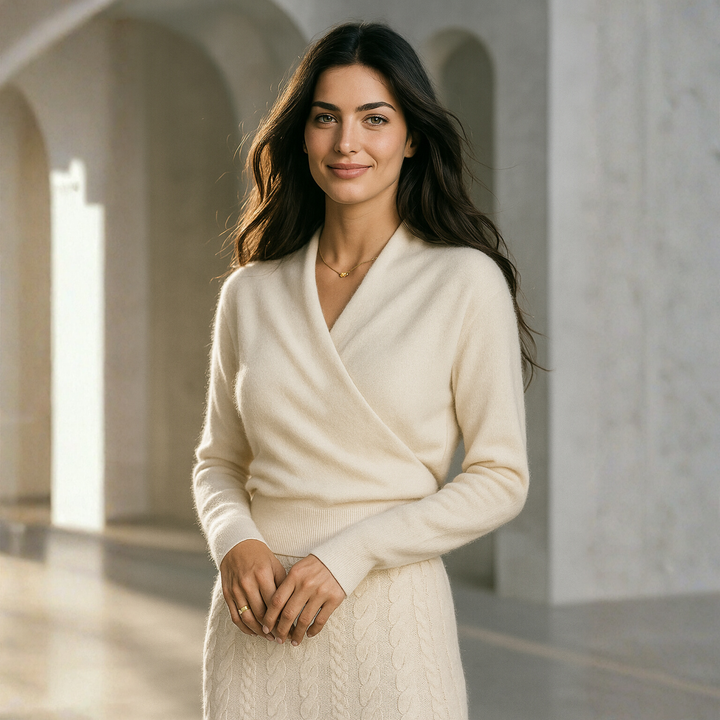 Marianne | Elegant Crossover Knit Sweater