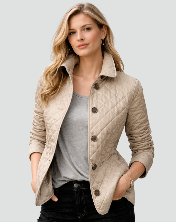 Audrey | Women’s Quilted Button-Front Jacket with Pockets