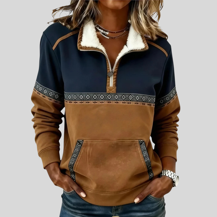 Maribel | Sherpa Collar Half-Zip Pullover