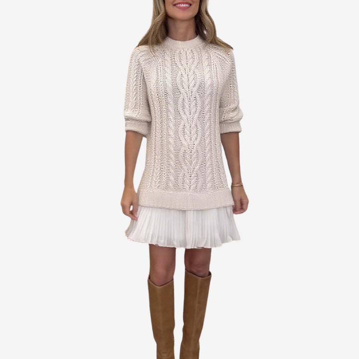 Ivory Knit Elegance Dress