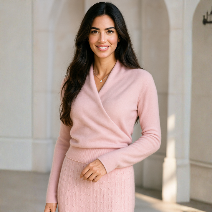 Marianne | Elegant Crossover Knit Sweater