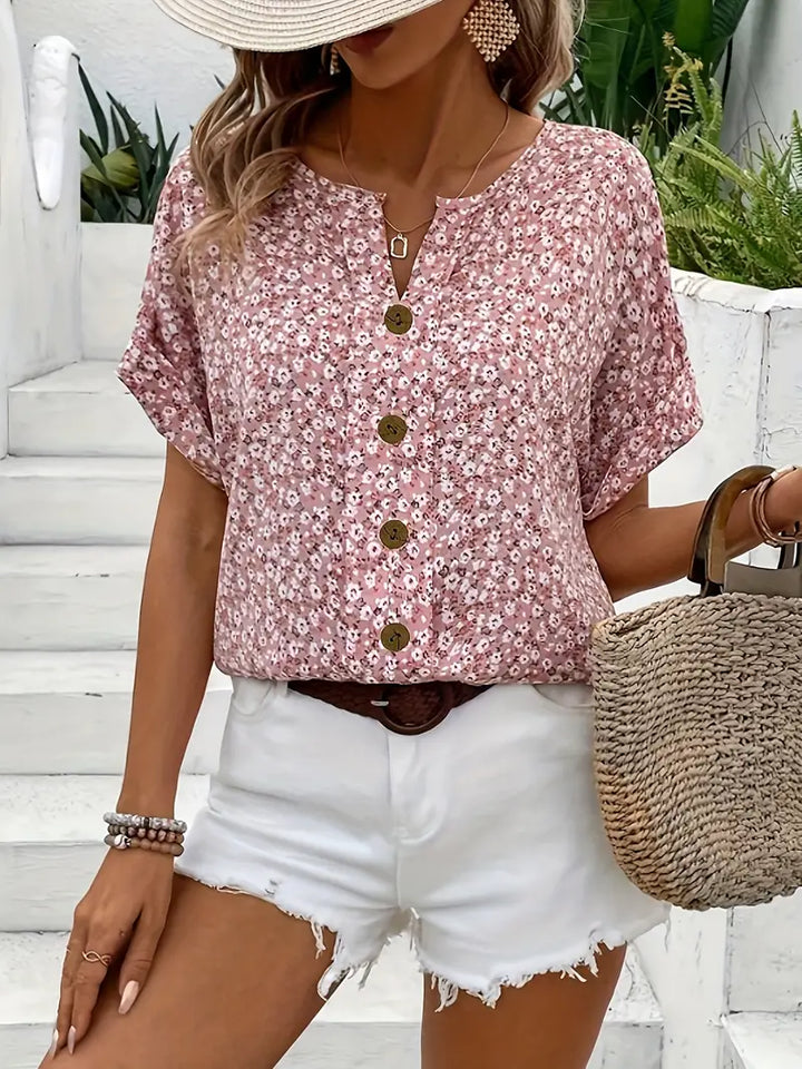 Wrenley -  Women's Stretchy Beach Floral Top