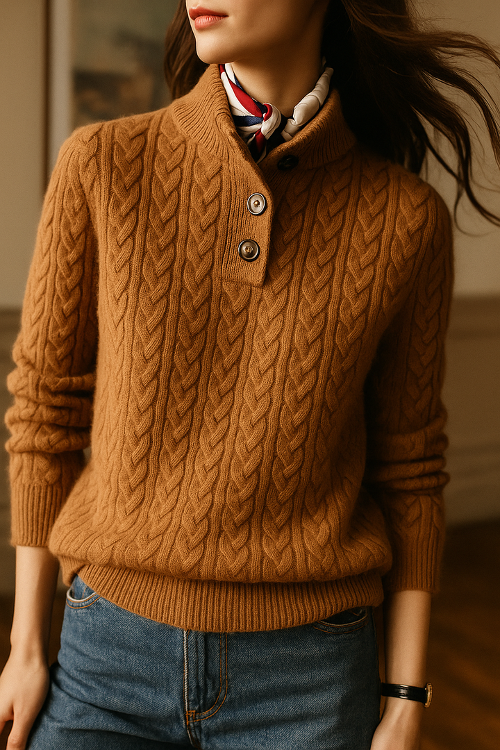 Margot | Classic Cable-Knit Button Sweater