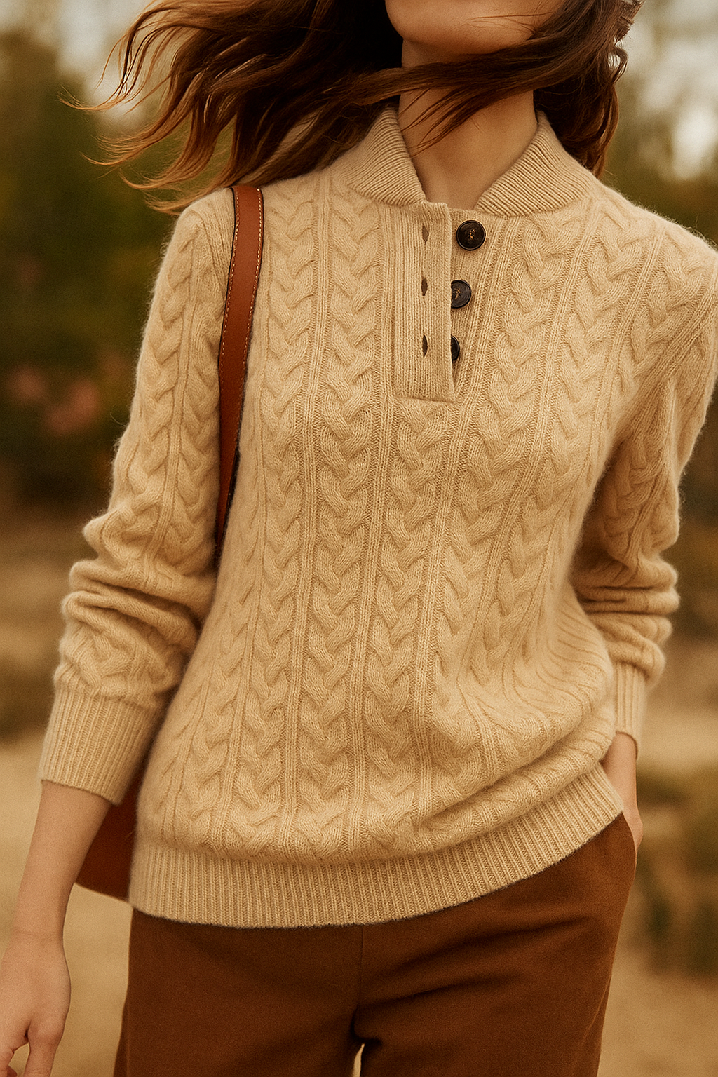 Margot | Classic Cable-Knit Button Sweater