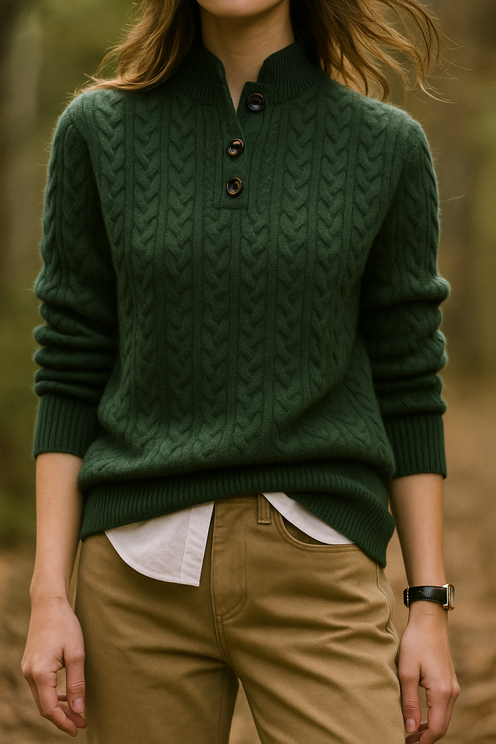 Margot | Classic Cable-Knit Button Sweater