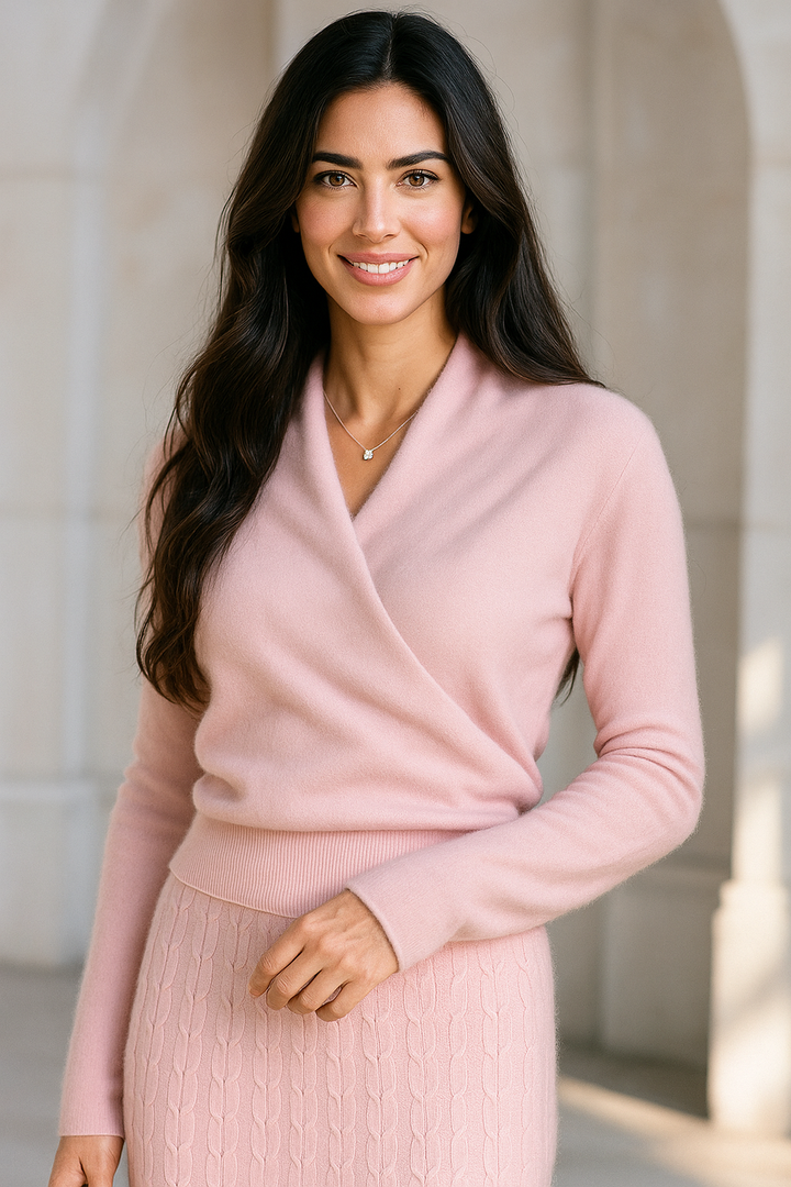 Marianne | Elegant Crossover Knit Sweater