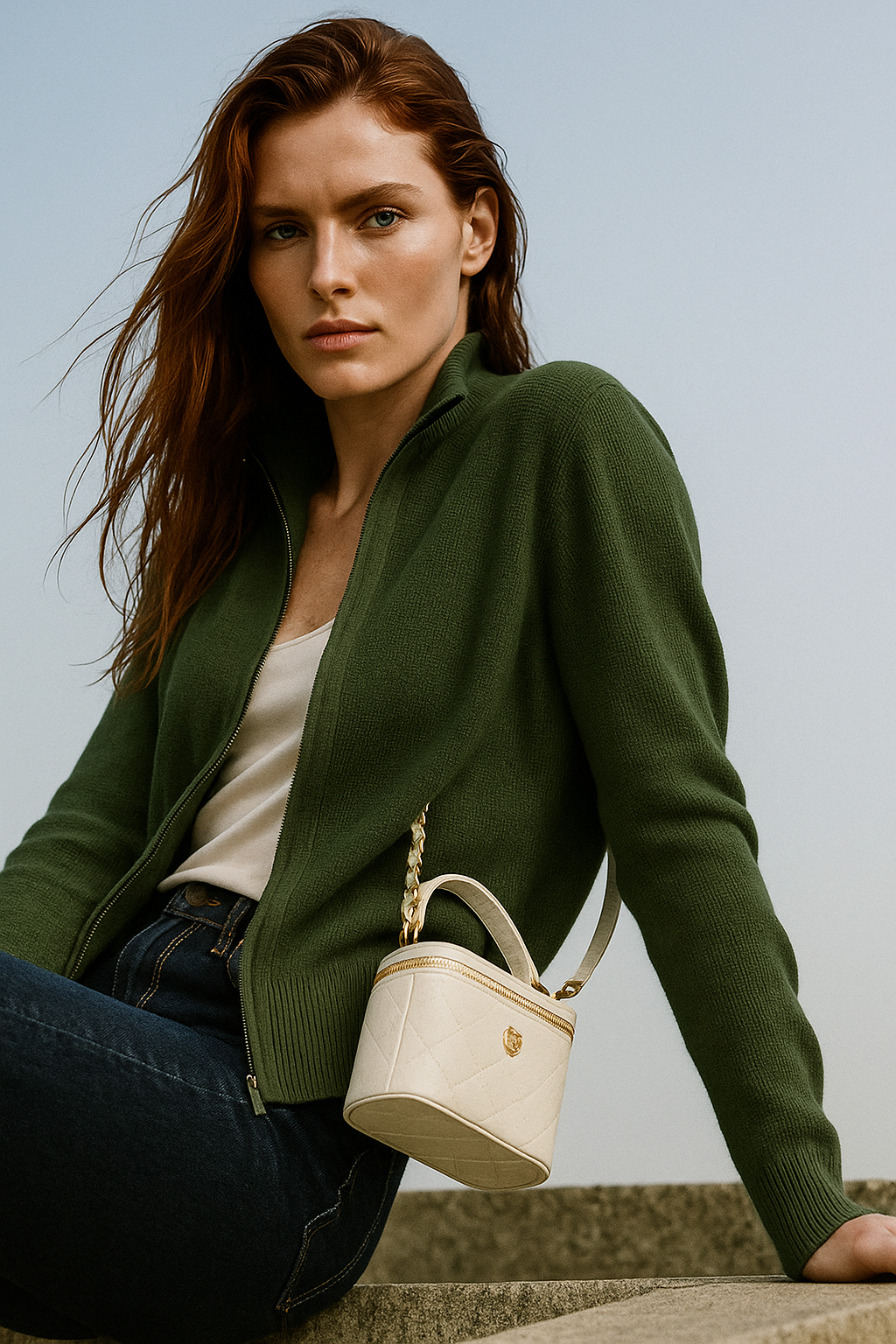 Caroline | Classic Zip-Up Knit Cardigan