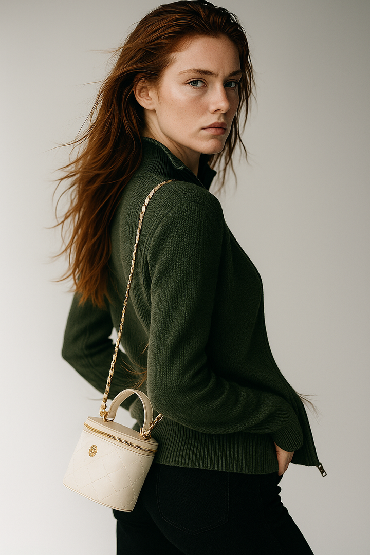 Caroline | Classic Zip-Up Knit Cardigan