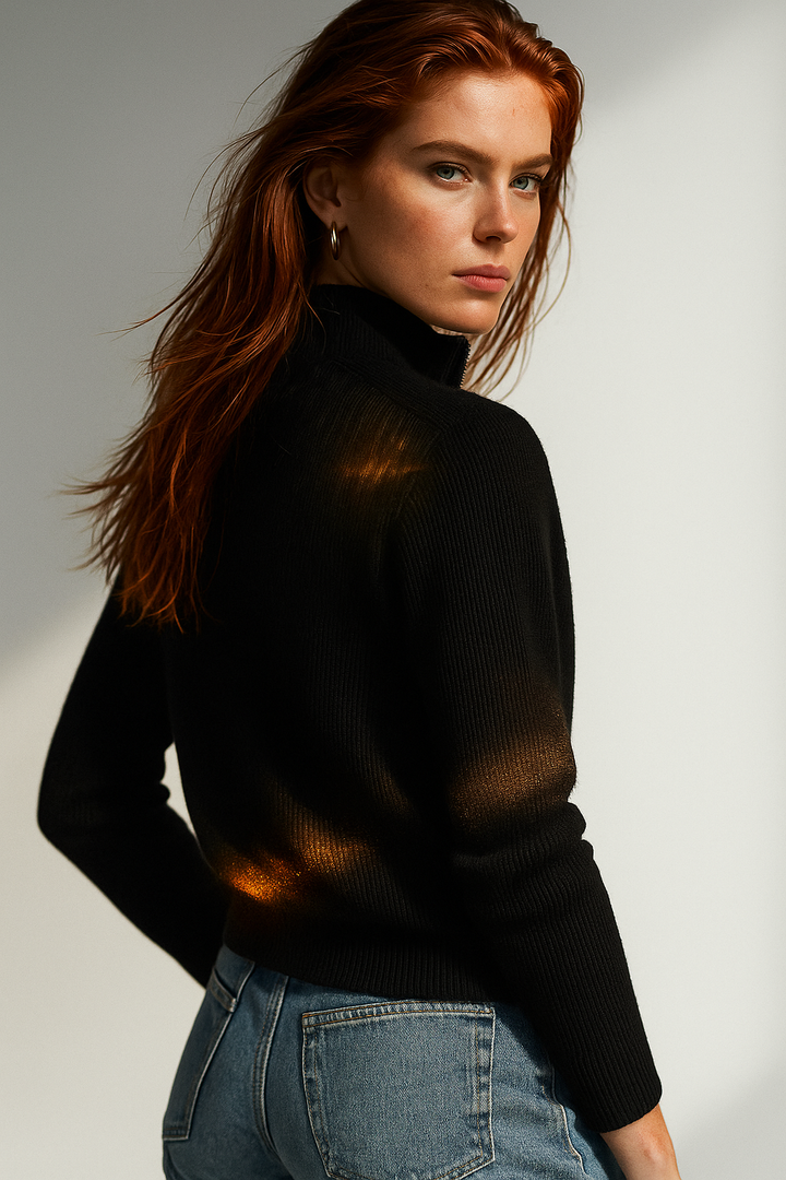 Caroline | Classic Zip-Up Knit Cardigan