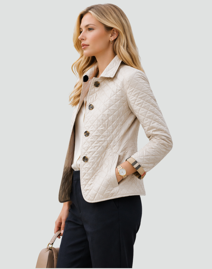 Audrey | Women’s Quilted Button-Front Jacket with Pockets