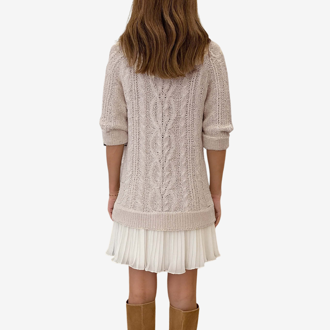 Ivory Knit Elegance Dress