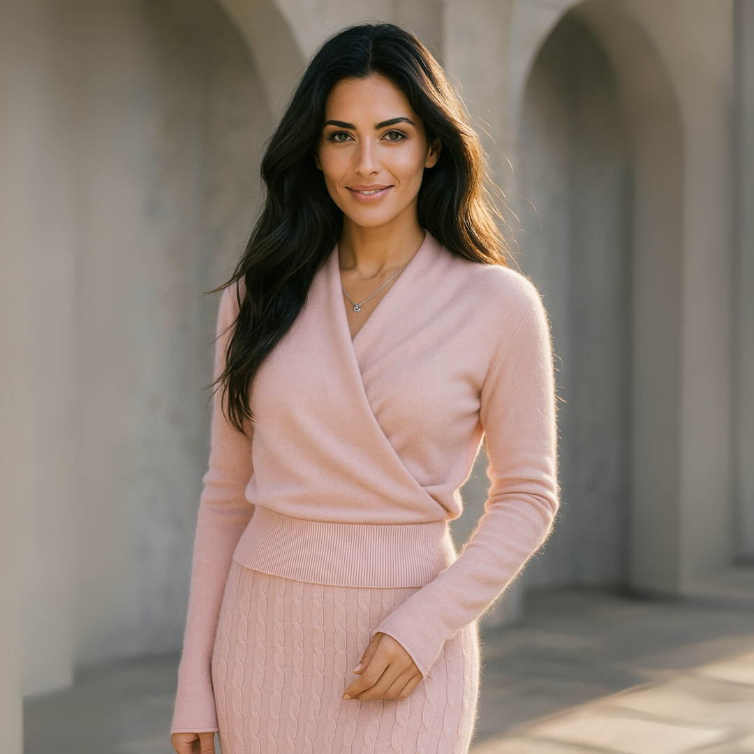 Marianne | Elegant Crossover Knit Sweater