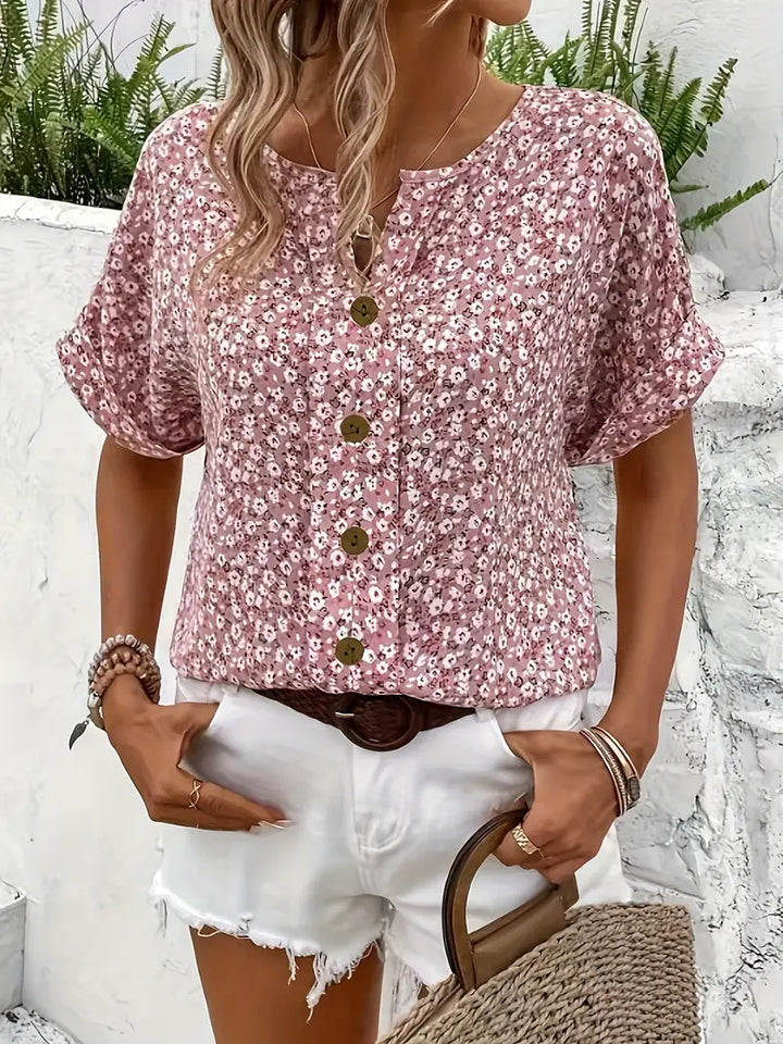 Wrenley -  Women's Stretchy Beach Floral Top