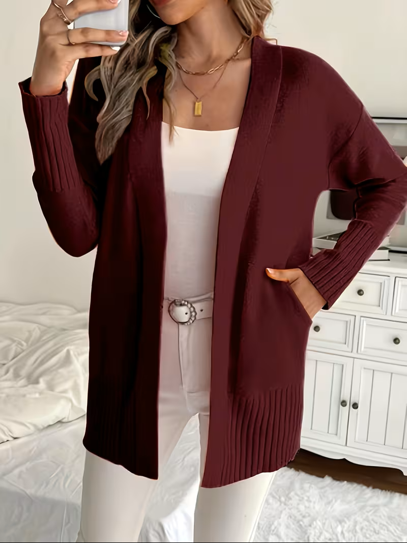 Corinne | Women’s Relaxed Open-Front Cardigan with Pockets