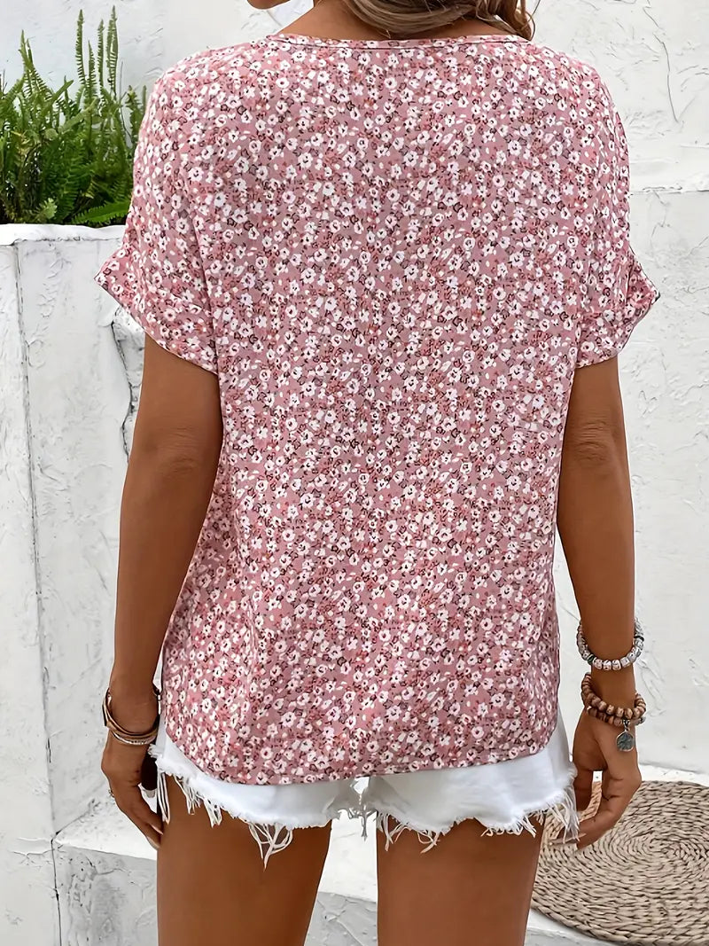 Alira - V-Neck Casual Button T-Shirt