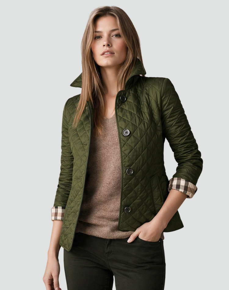 Audrey | Women’s Quilted Button-Front Jacket with Pockets