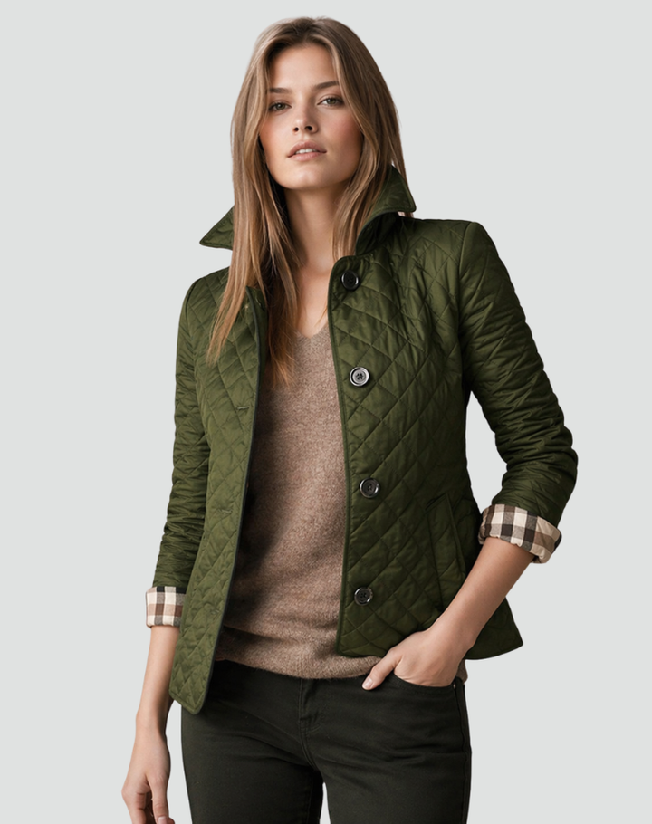 Audrey | Women’s Quilted Button-Front Jacket with Pockets