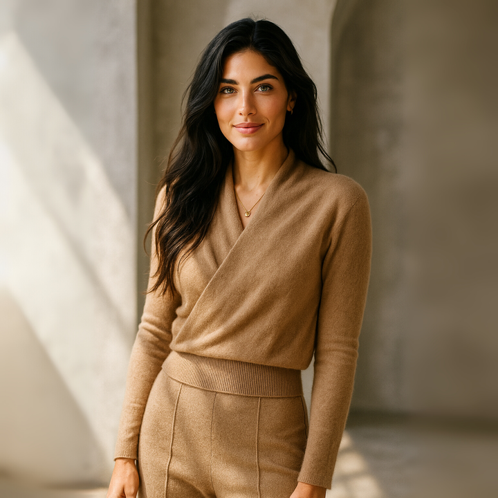 Marianne | Elegant Crossover Knit Sweater