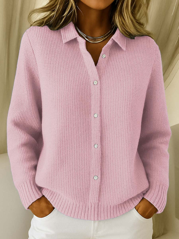 Lisa | Collared Knit Button Cardigan for Everyday Elegance