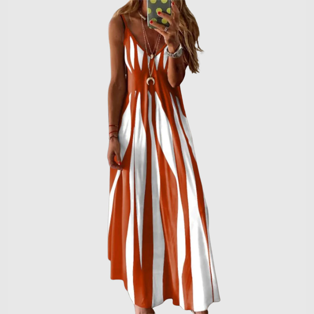 Ariella - Chic Sleeveless Striped Maxi Dress