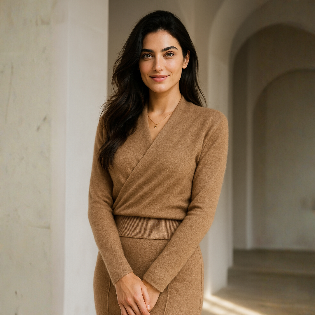 Marianne | Elegant Crossover Knit Sweater