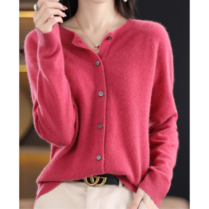 Eliana | Classic Crew Neck Button-Up Cardigan
