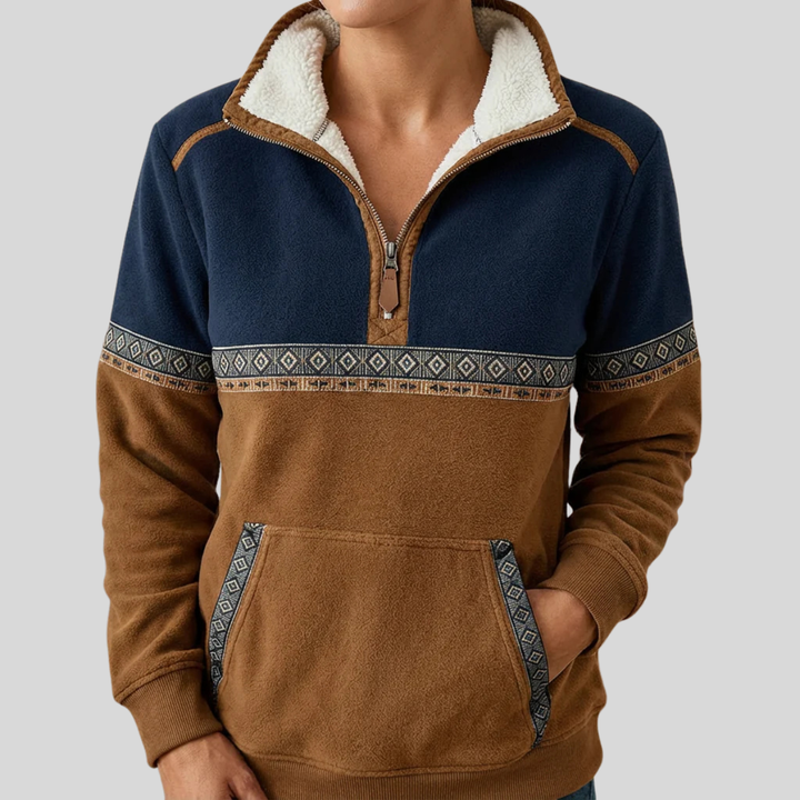 Maribel | Sherpa Collar Half-Zip Pullover