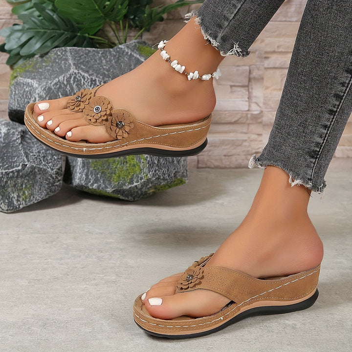 ALIA  - Floral Comfort Wedge Sandals