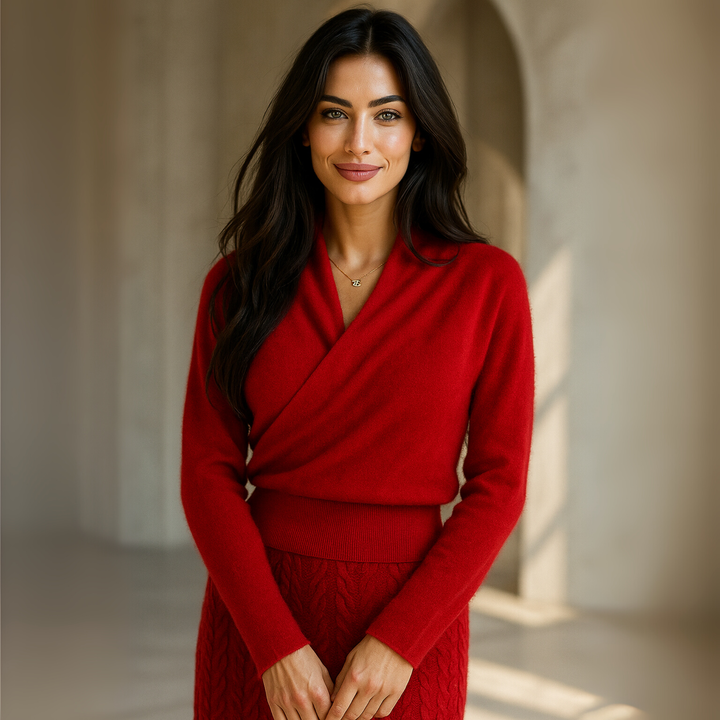 Marianne | Elegant Crossover Knit Sweater
