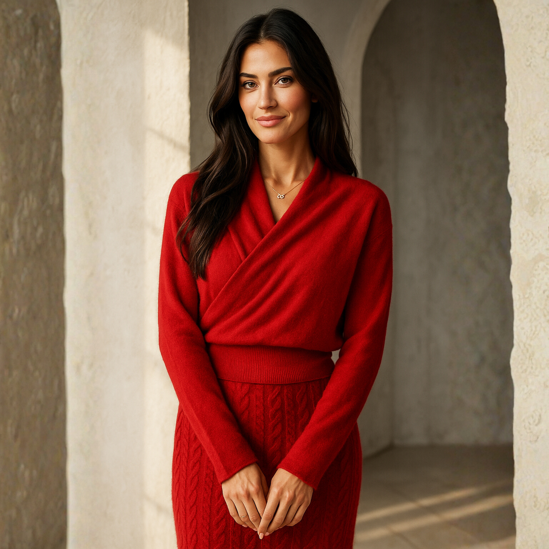 Marianne | Elegant Crossover Knit Sweater