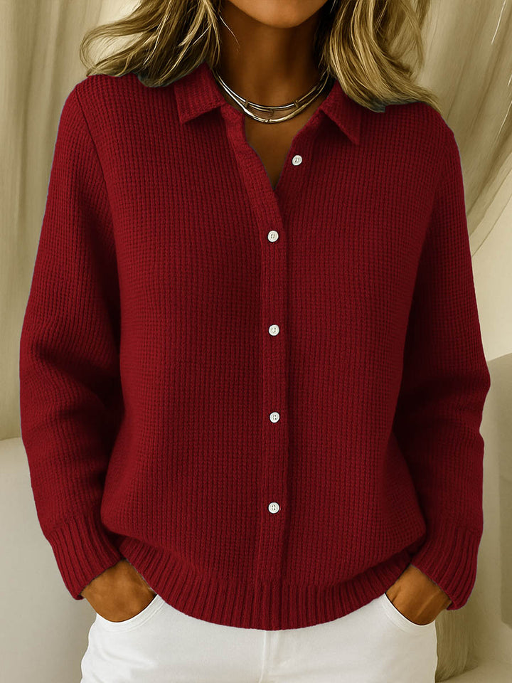 Lisa | Collared Knit Button Cardigan for Everyday Elegance