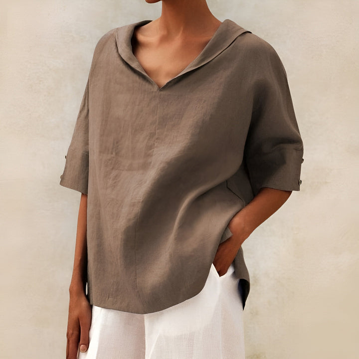Eira - Loose Casual Cotton & Linen Blouse