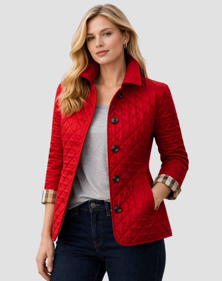Audrey | Women’s Quilted Button-Front Jacket with Pockets