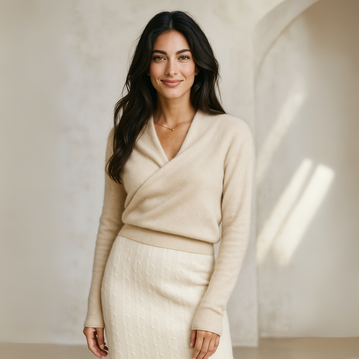 Marianne | Elegant Crossover Knit Sweater