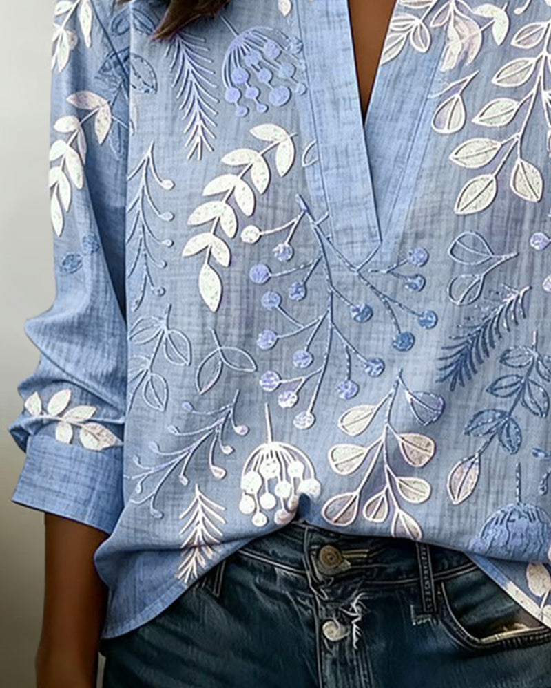 Lillian | Floral V-Neck Blouse for Effortless Everyday Style