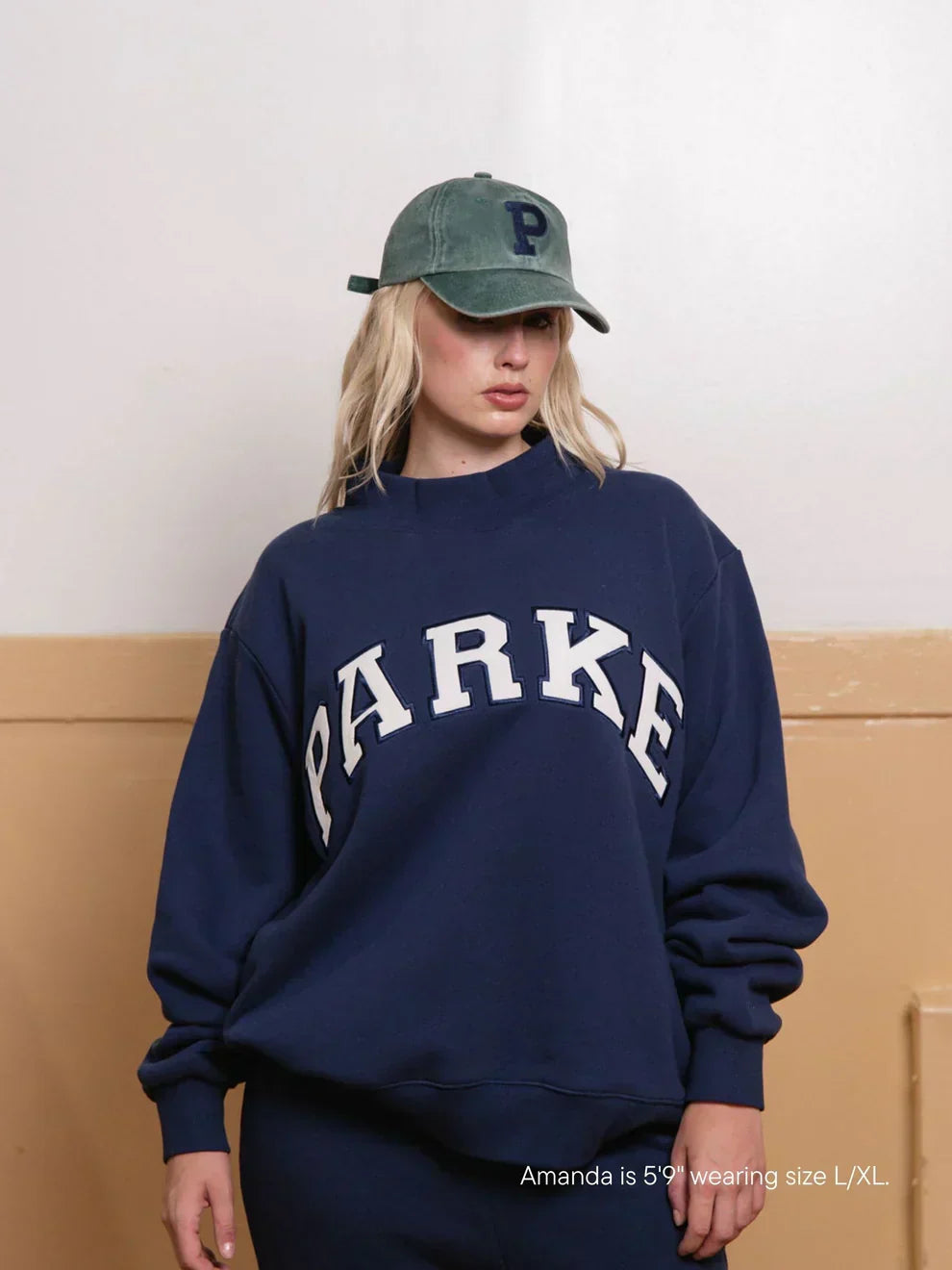 Parker | Women’s Varsity Mock Neck Sweatshirt with Relaxed Fit