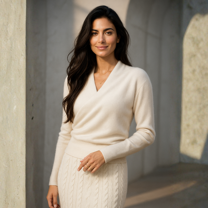 Marianne | Elegant Crossover Knit Sweater