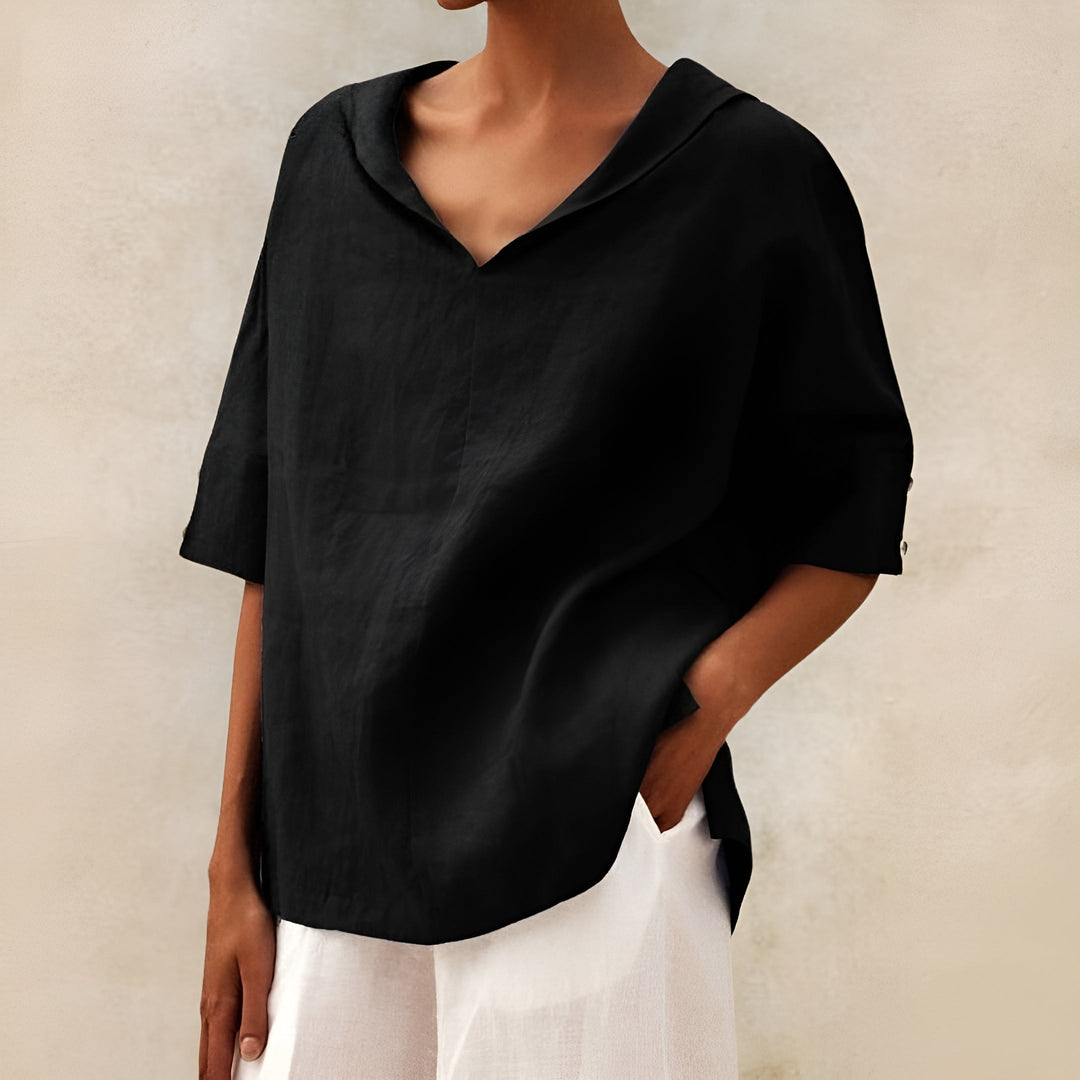 Eira - Loose Casual Cotton & Linen Blouse