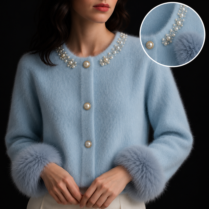 Evelyn | Pearl Detail Knit Cardigan