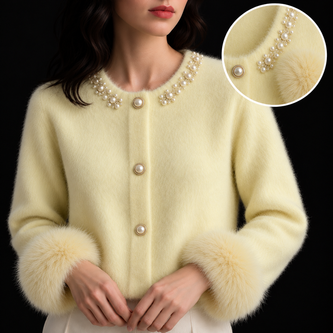 Evelyn | Pearl Detail Knit Cardigan