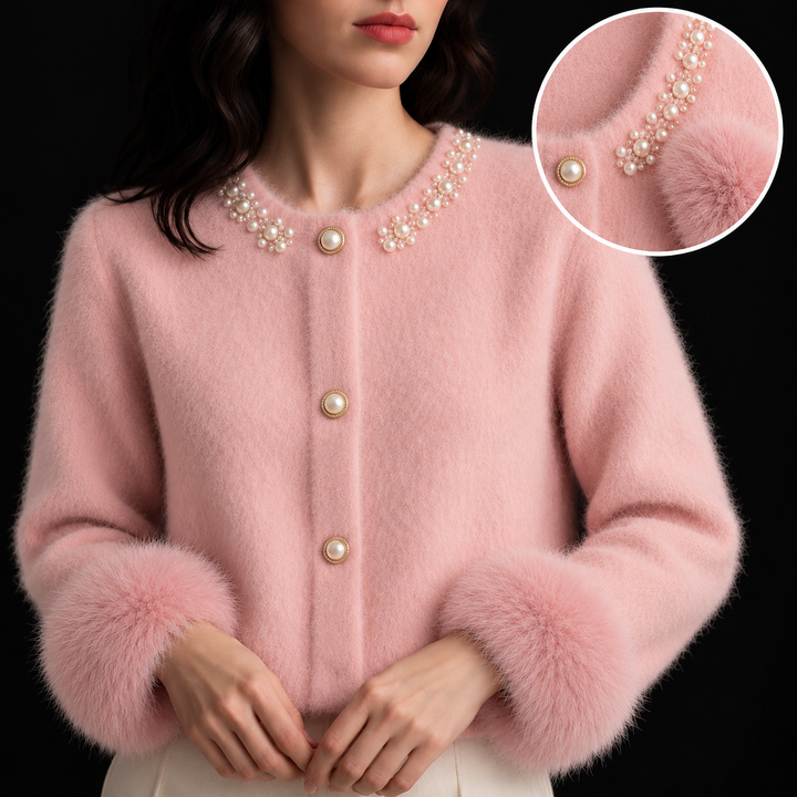 Evelyn | Pearl Detail Knit Cardigan