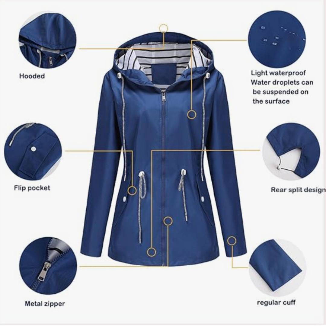 Sierra | Women’s Lightweight Waterproof Rain Jacket with Adjustable Hood