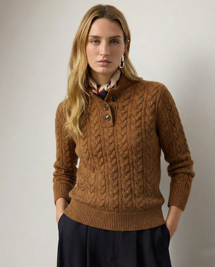 Margot | Classic Cable-Knit Button Sweater