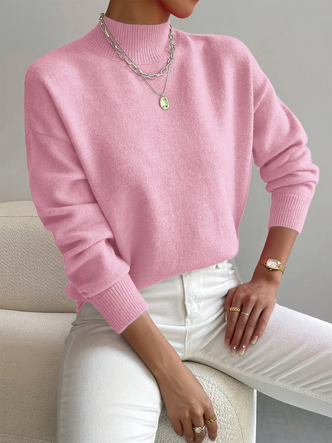 Elara | Women’s Soft Knit Turtleneck Sweater with Comfortable Relaxed Fit