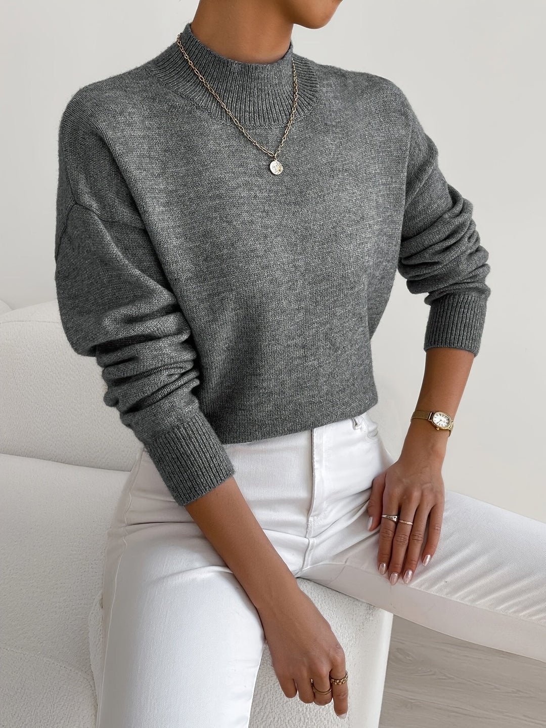 Elara | Women’s Soft Knit Turtleneck Sweater with Comfortable Relaxed Fit