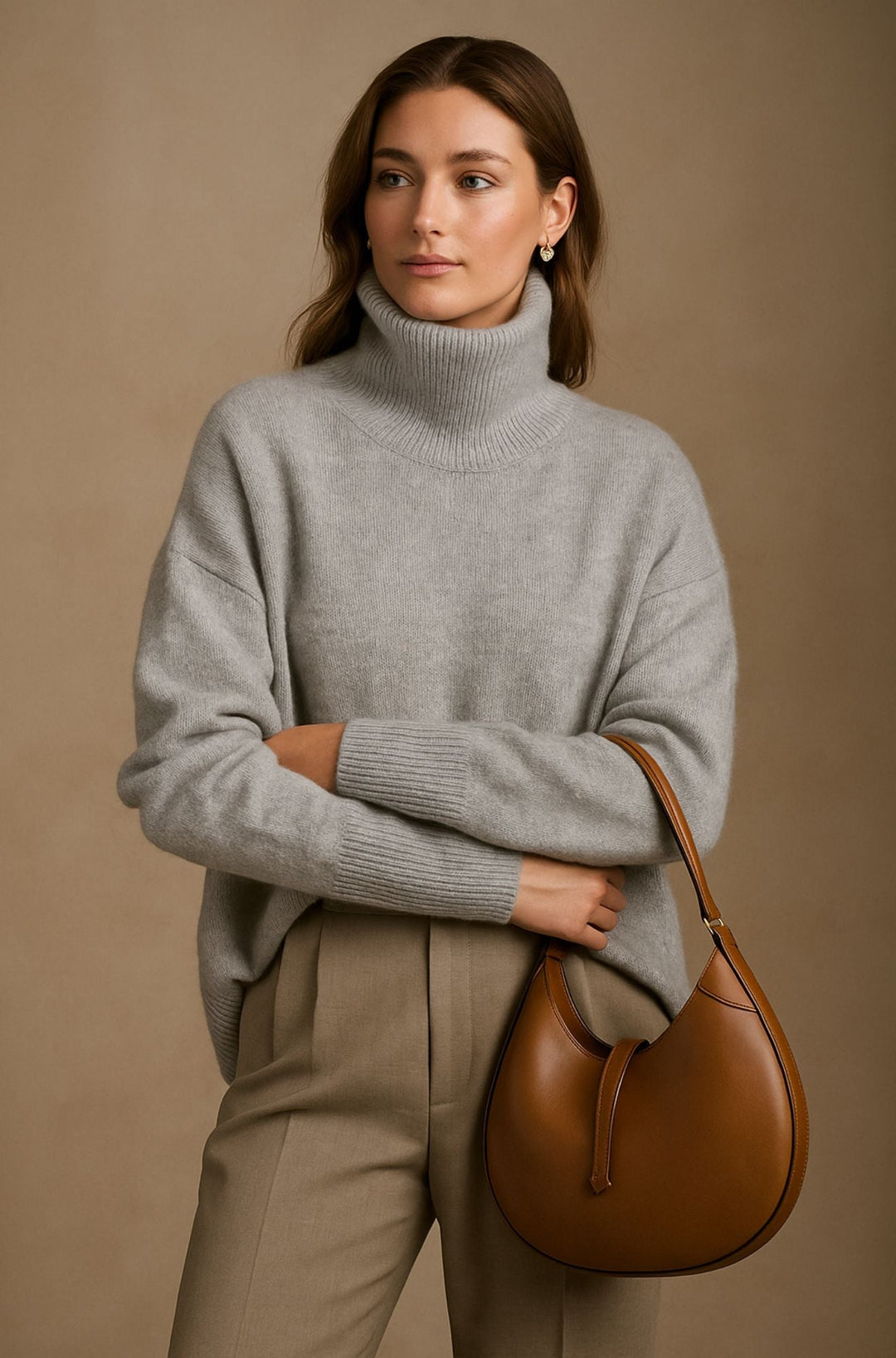 Vivienne | Women’s Oversized Turtleneck Poncho Sweater