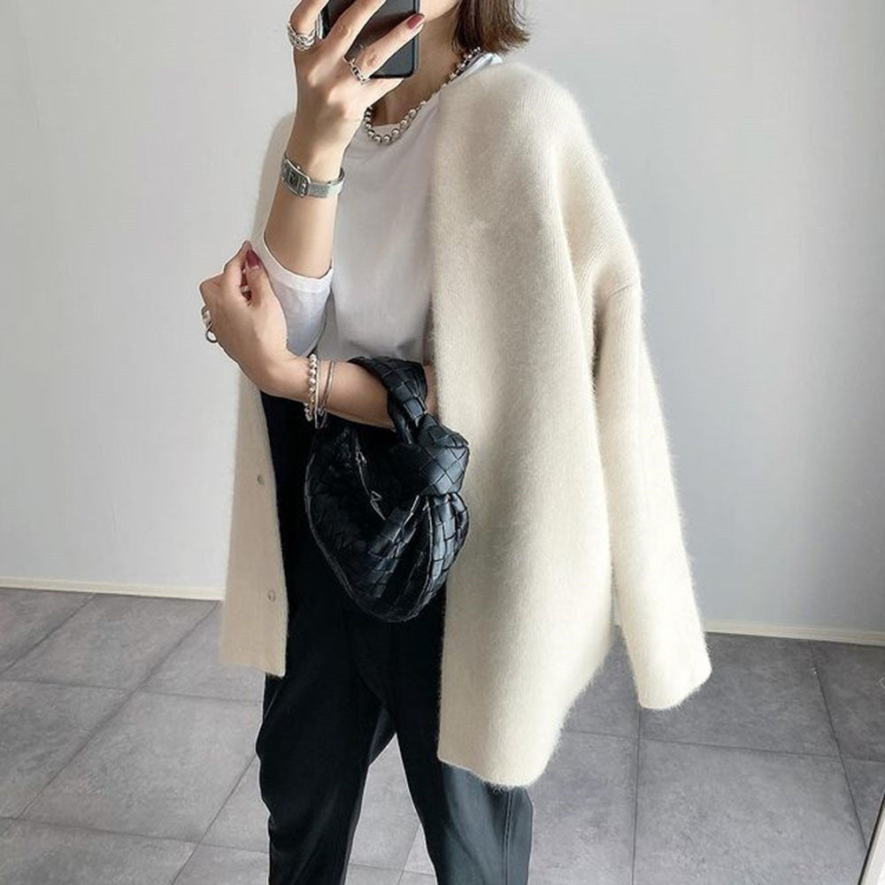 Chloé | Women’s Open Front Knit Cardigan with Soft Relaxed Fit