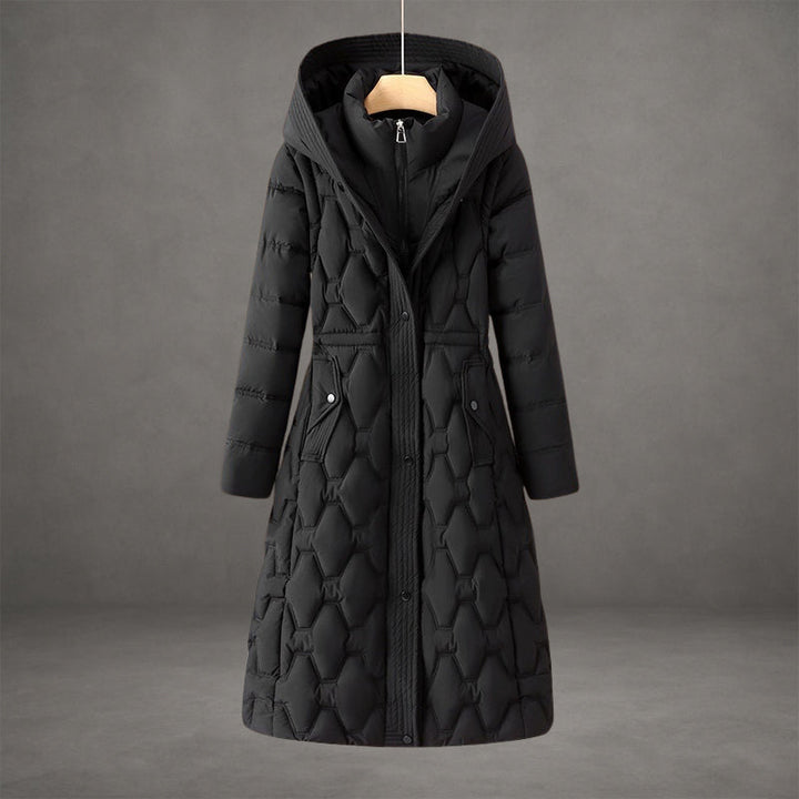 Lizza | Longline Quilted Hooded Coat for Winter
