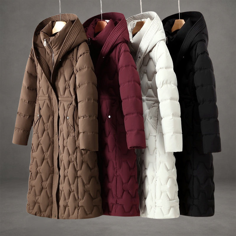 Lizza | Longline Quilted Hooded Coat for Winter
